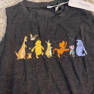 Disney Winnie the Pooh-Like & Friends Gray Tank Top Small NWT